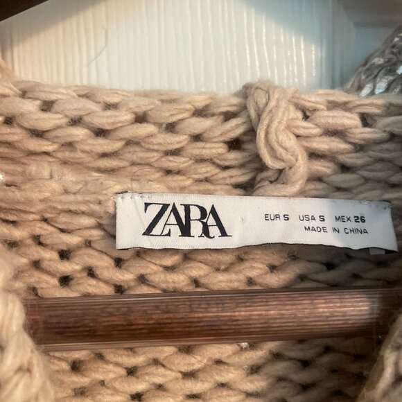 Zara Silvery/Gold Foil Hoodie Small - Picture 4 of 5